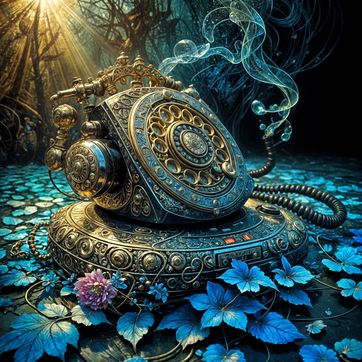 Antique Fractal Telephone Digital Art