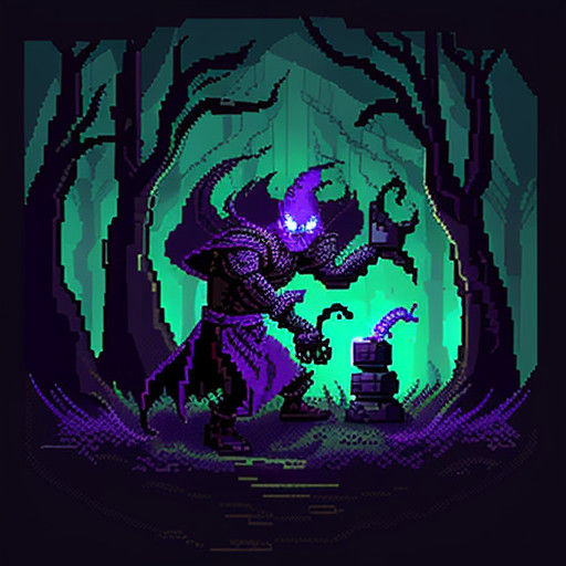 Dark Sorcery in a Pixelated Forest