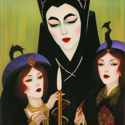 Vampire Lord Enjoys Onigiri in Surrealist Style