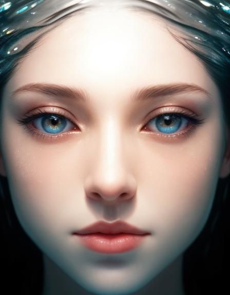 Underwater Woman Portrait with Iridescent Sheen