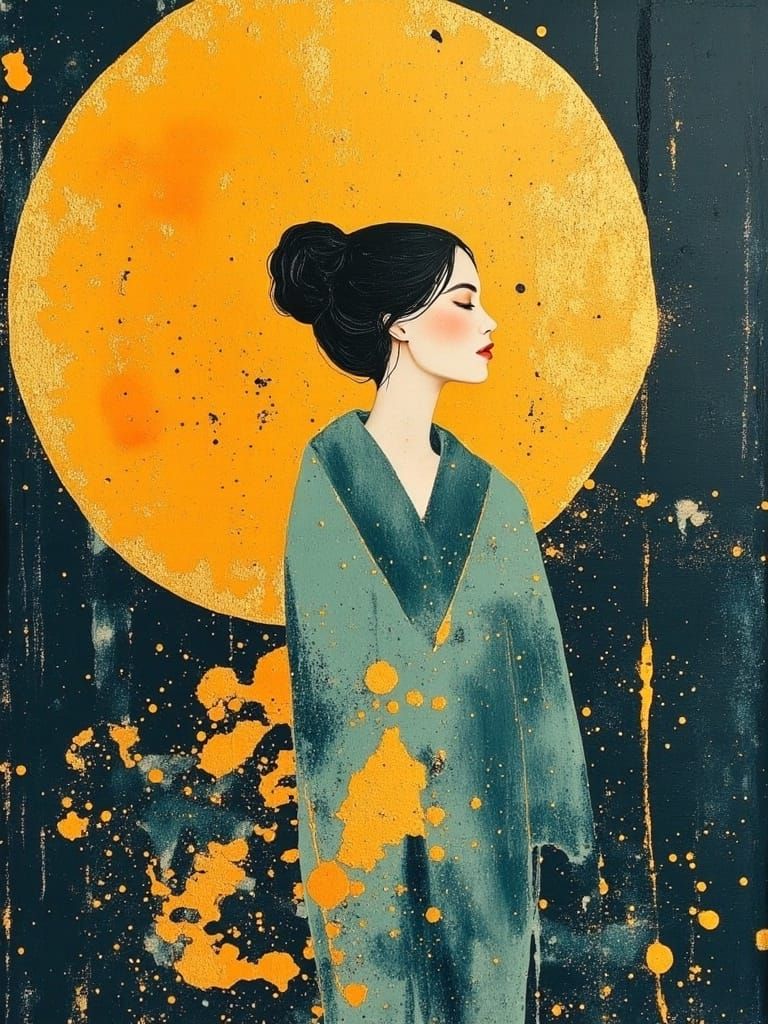 Mystical Goddess of the Rainy Airstrip in Vibrant, Dreamlike...