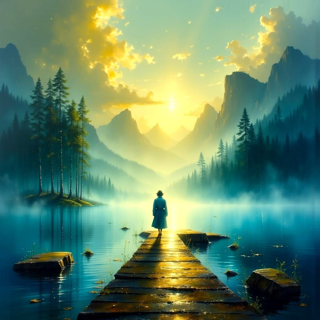 Surreal Rock Star Landscape Amidst Burning World