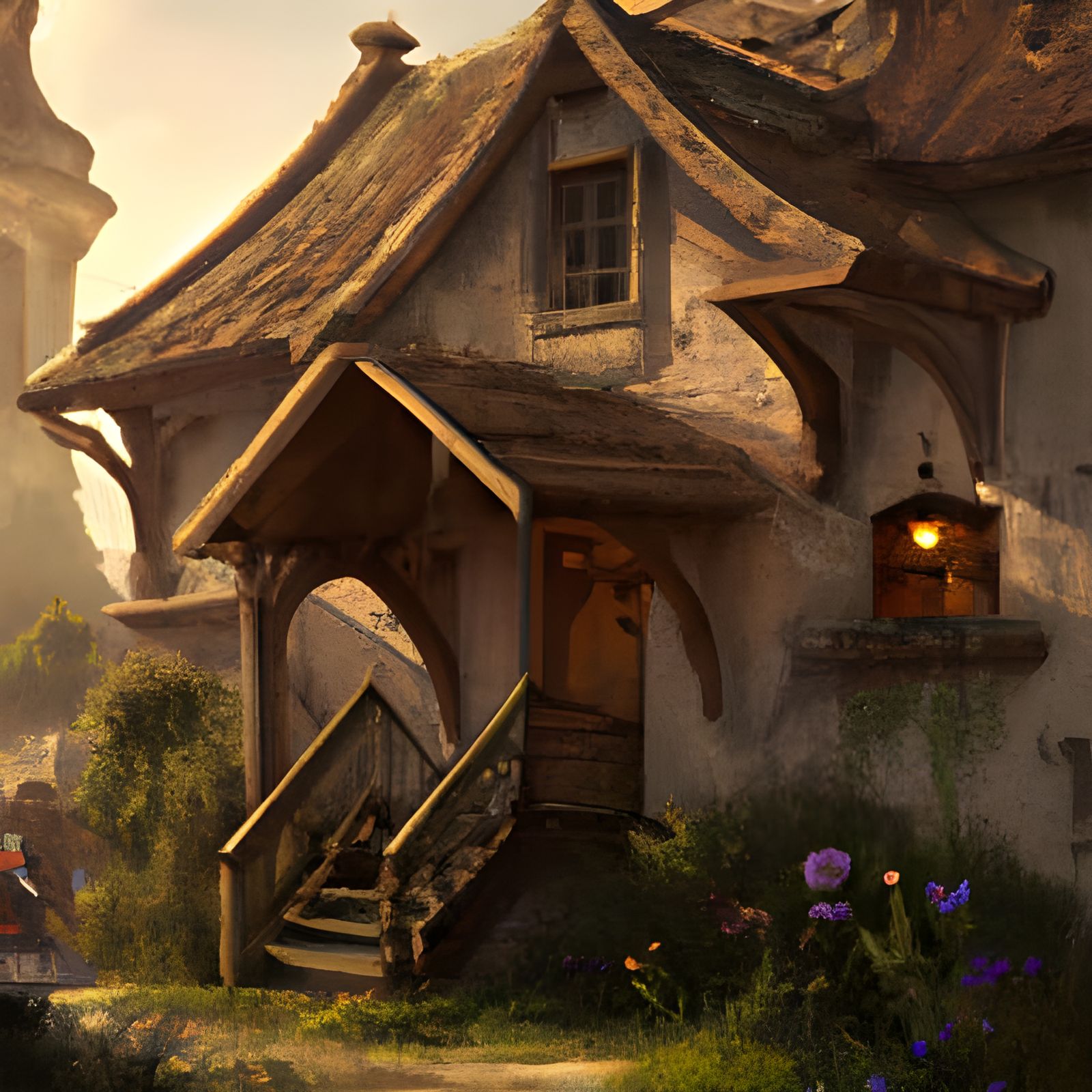 Dark Fantasy Farmhouse Concept Art in 8K