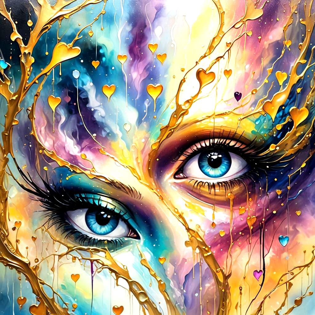 Hearts Vibrating: A Detailed Matte Painting of Love