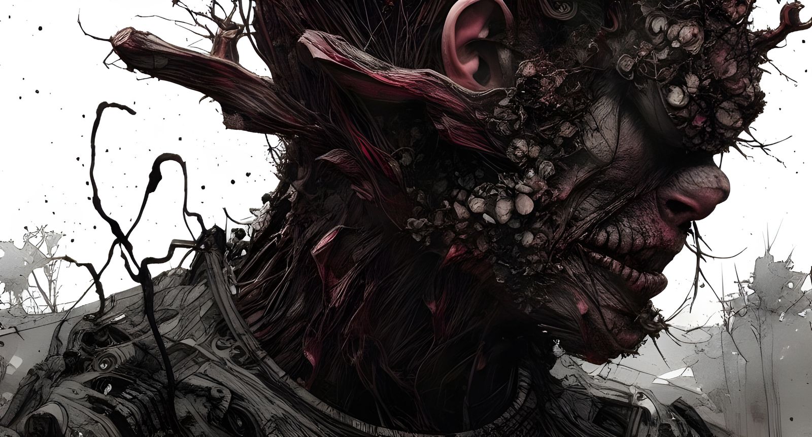 Sinister Monster in Detailed Digital Watercolor