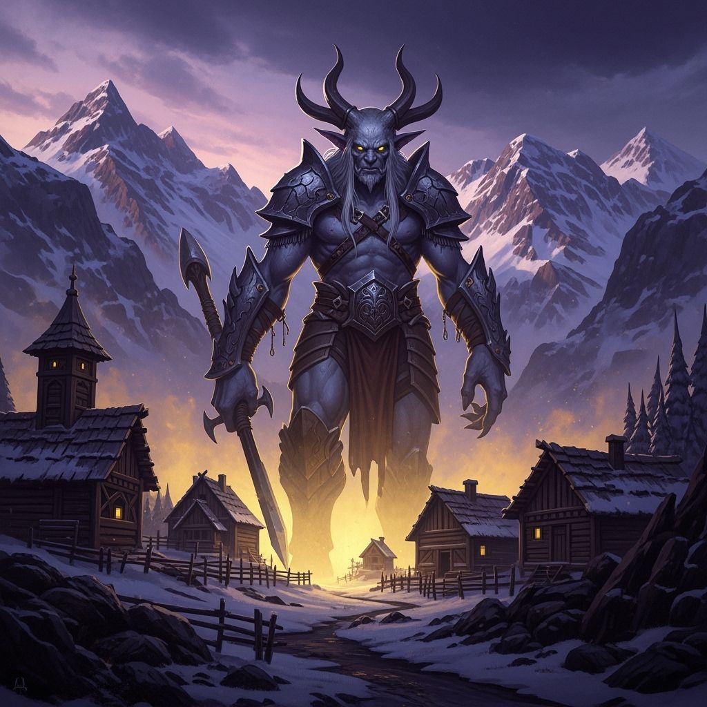 Firbolg Village in Snowy Swiss Alps