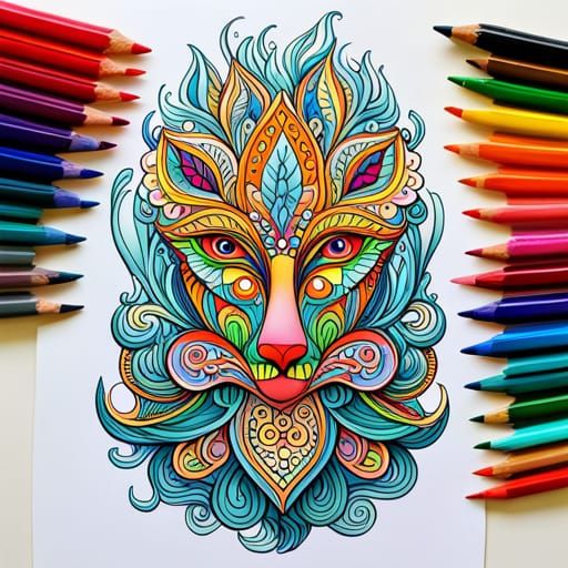 Simple Coloring Book Page Illustration