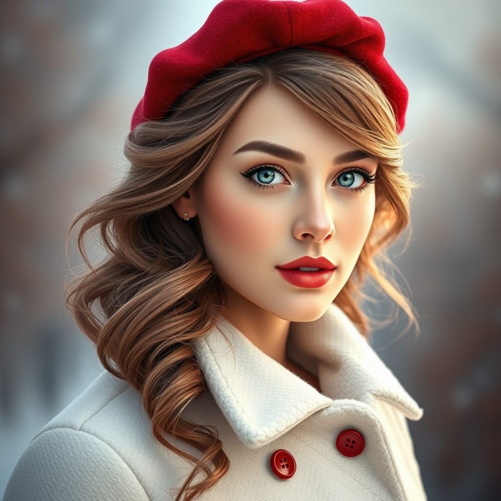 Glamorous French Lady in Winter