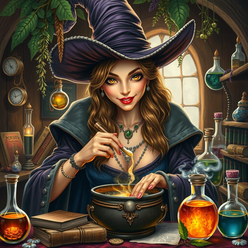 Sultry Good Witch Brews Magic in Mysterious Lair