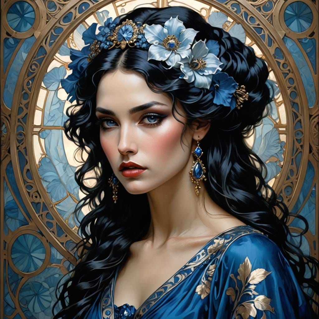 Ornate portrait - black hair