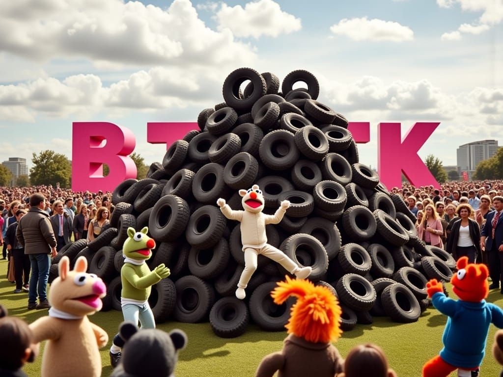 Vibrant Breakdancing Garbage in Public Park