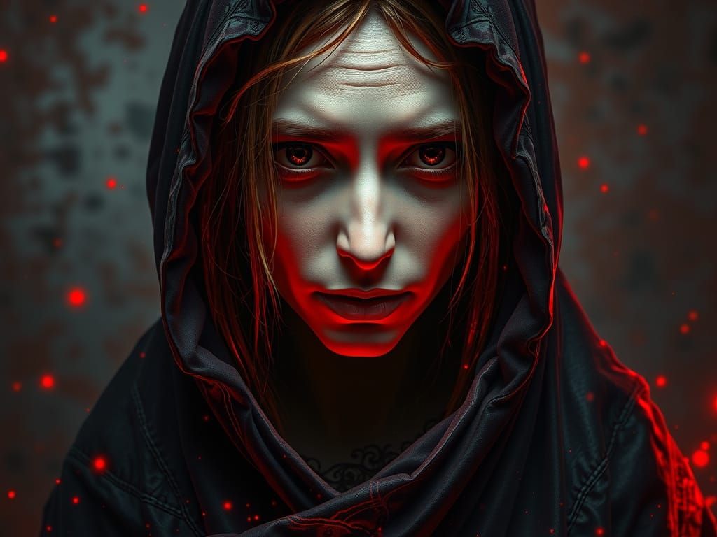 Monastic Woman in Gasplasma Glare: Expressionist Style