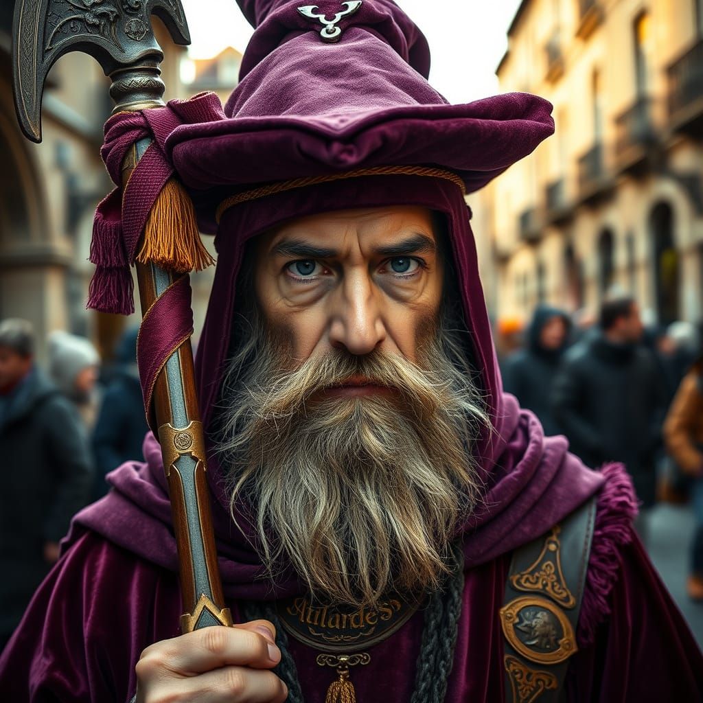 Mage Portrait in Fantasy City, Professional Photography