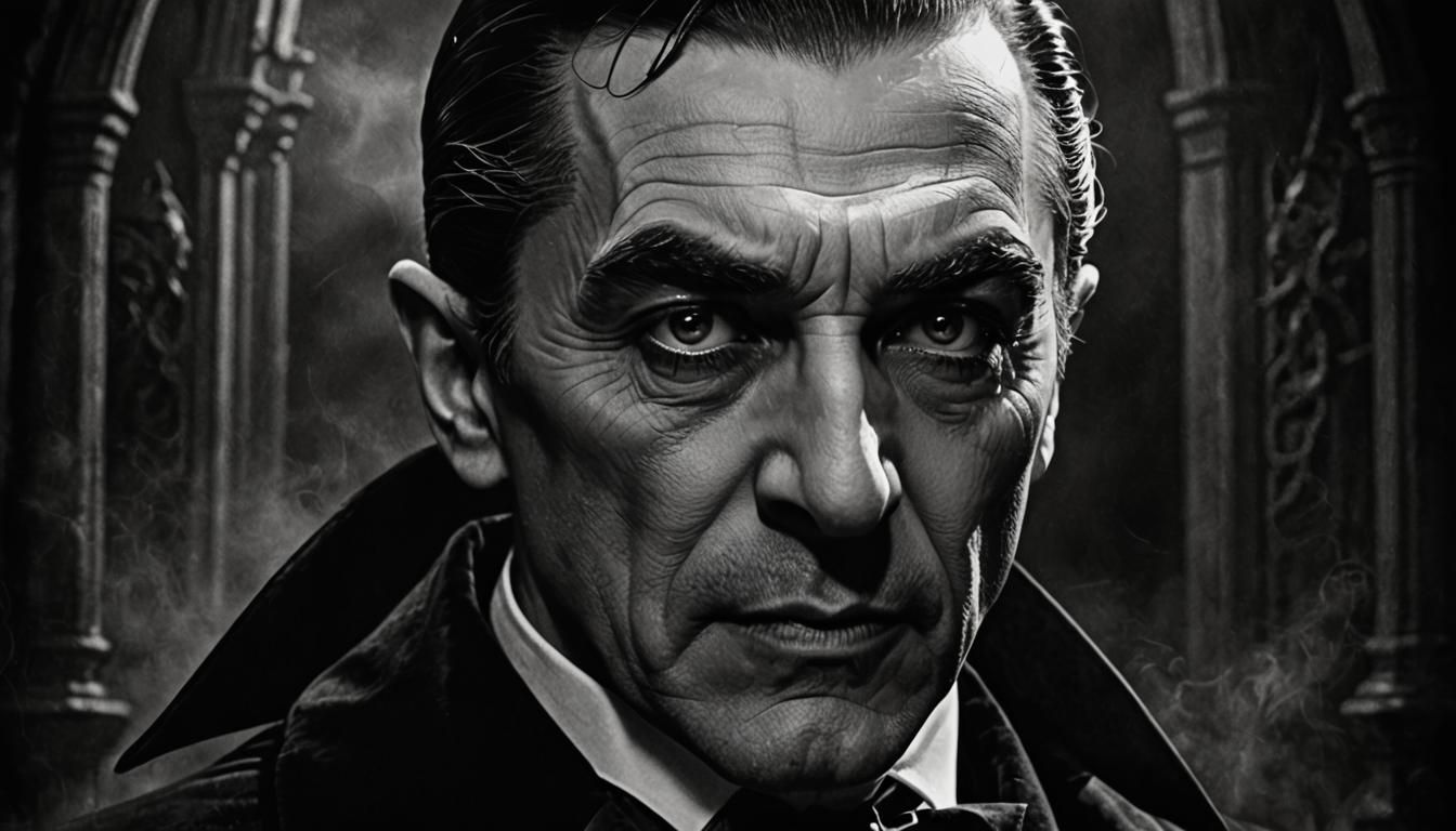 Bela Lugosi as Dracula in a Moody Movie Poster