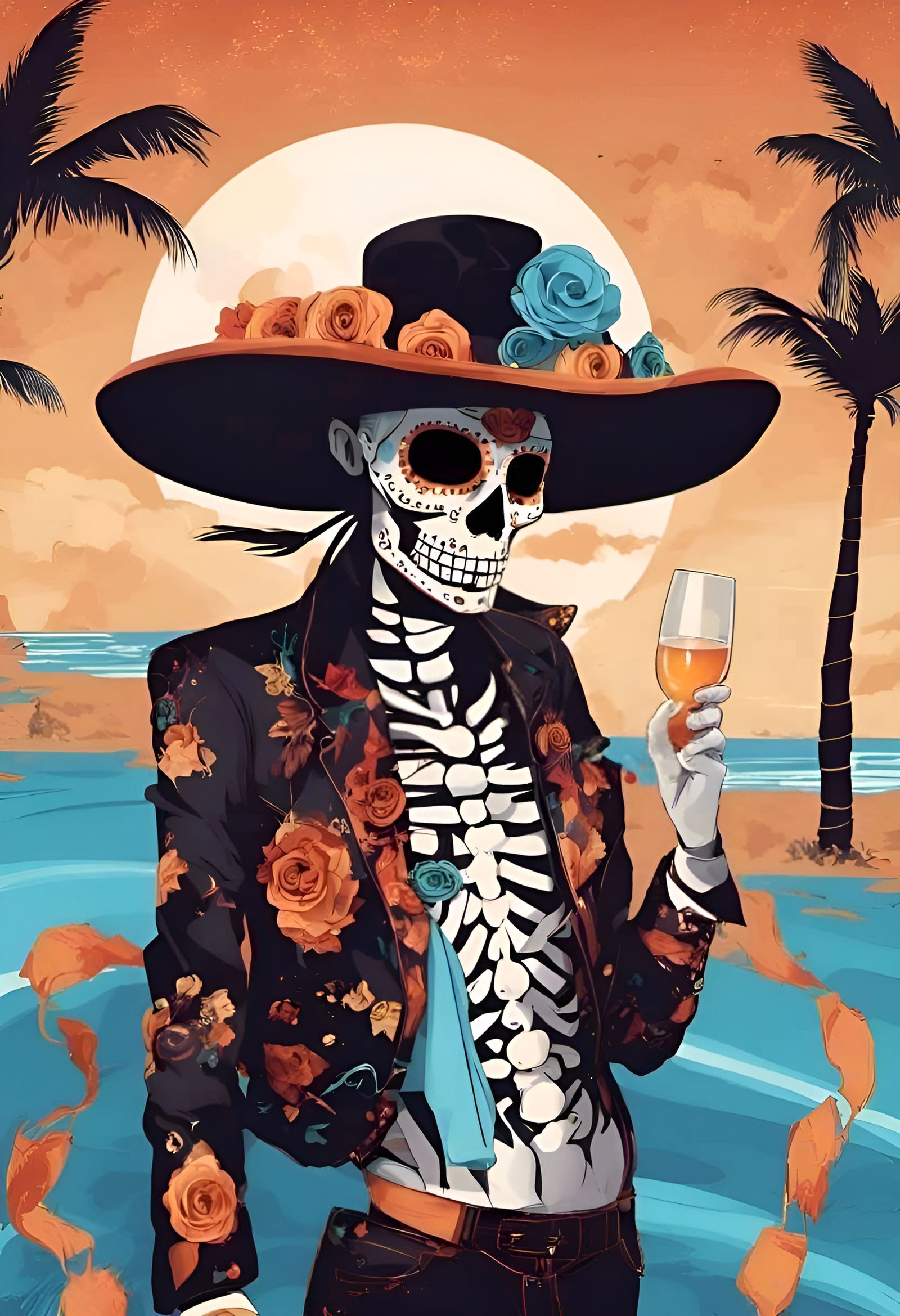 Day of the Dead Beach Party in 8k