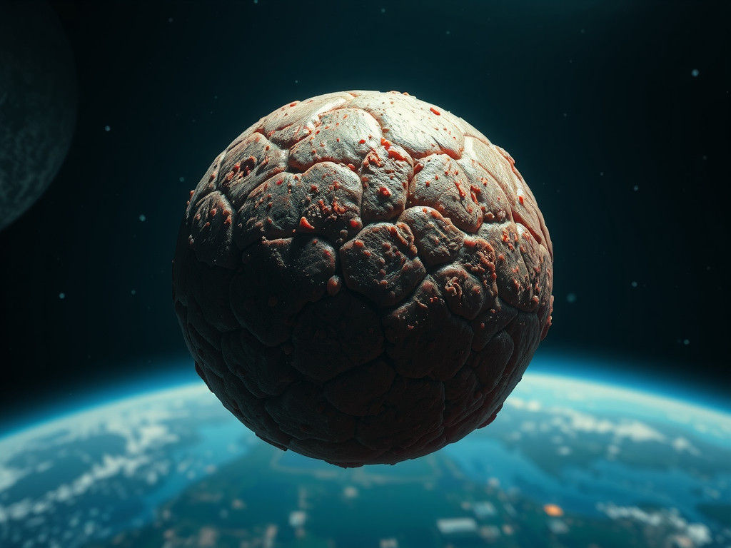 Meatball Planet Earth Floating in Space
