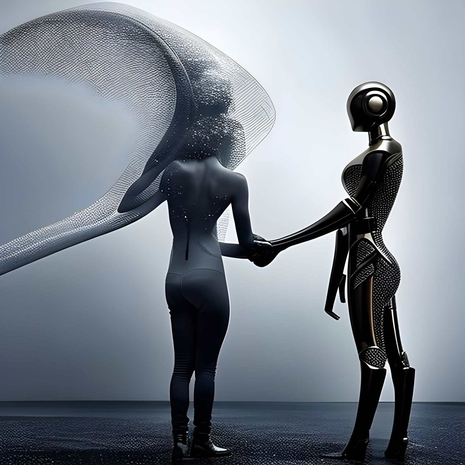 Human Robot Liquid Fusion in Layered Style