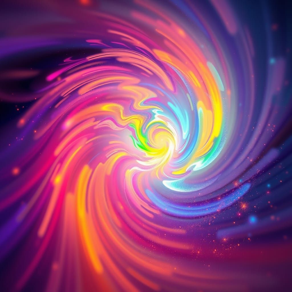 Vibrant Abstract Vortex: Digital Art of Endless Exploration