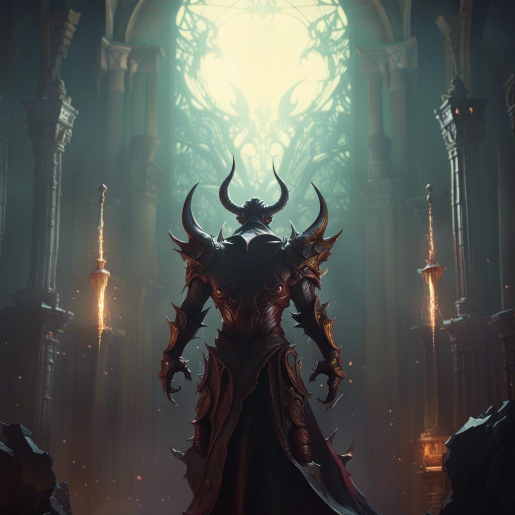 Demon Knight in Dark Fantasy Style