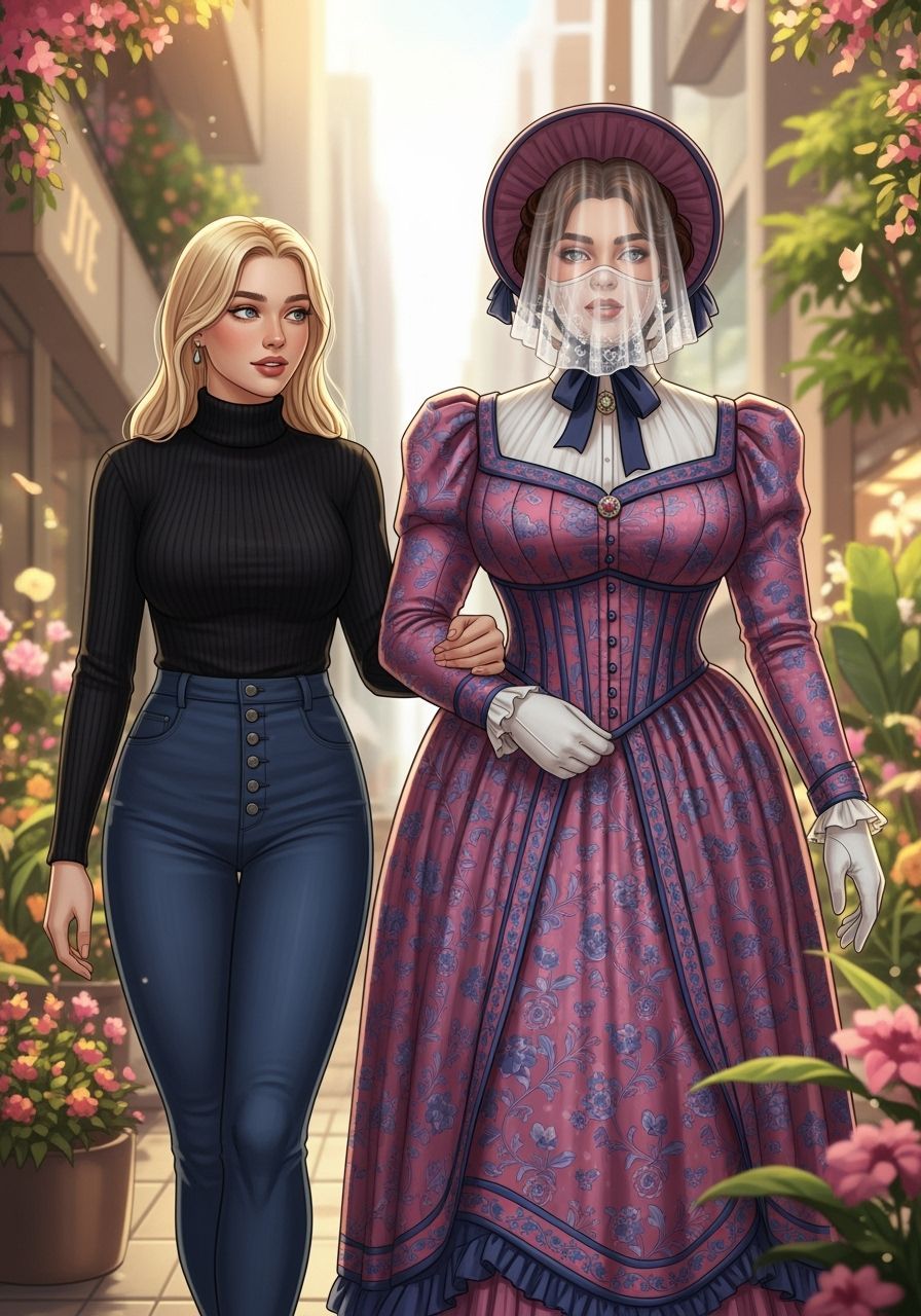 Victorian Era Fashion in a Modern City