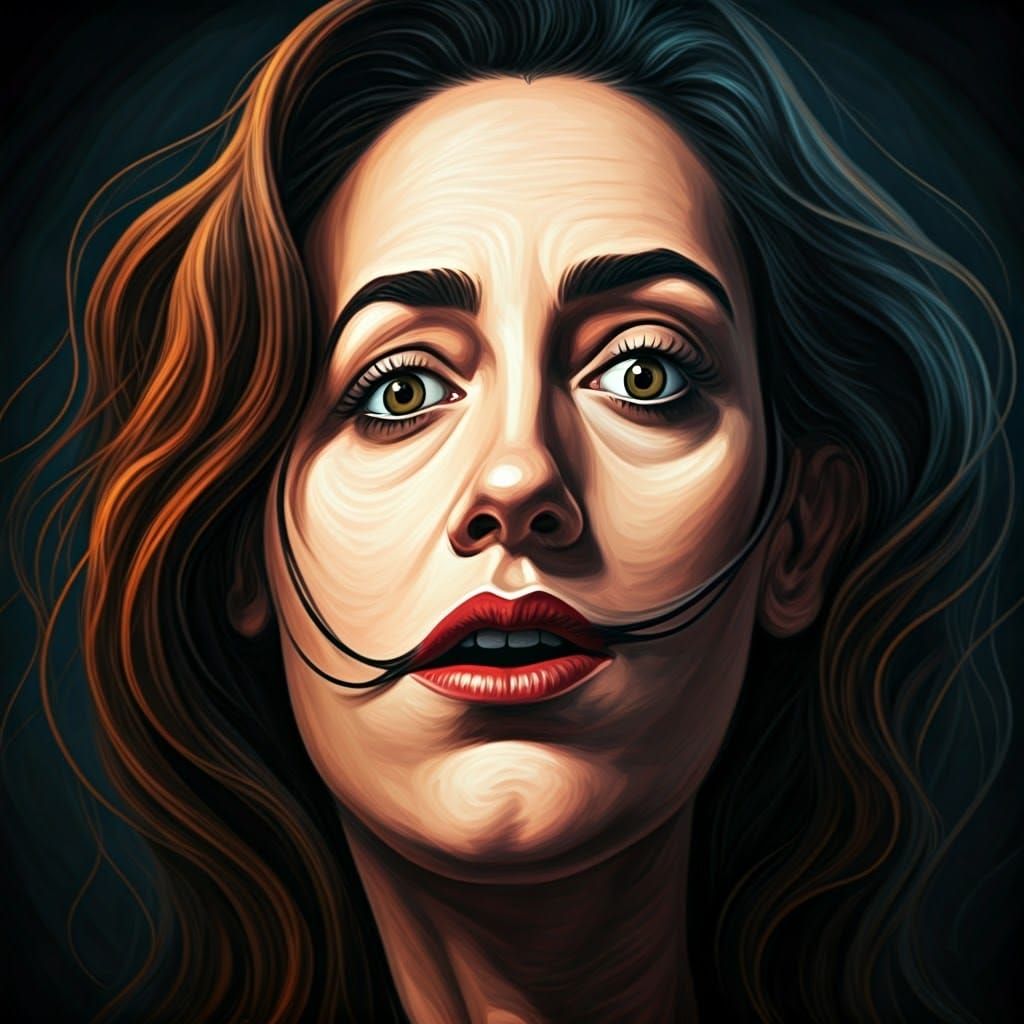 Surreal Expressionist Portrait in Bold Brushstrokes