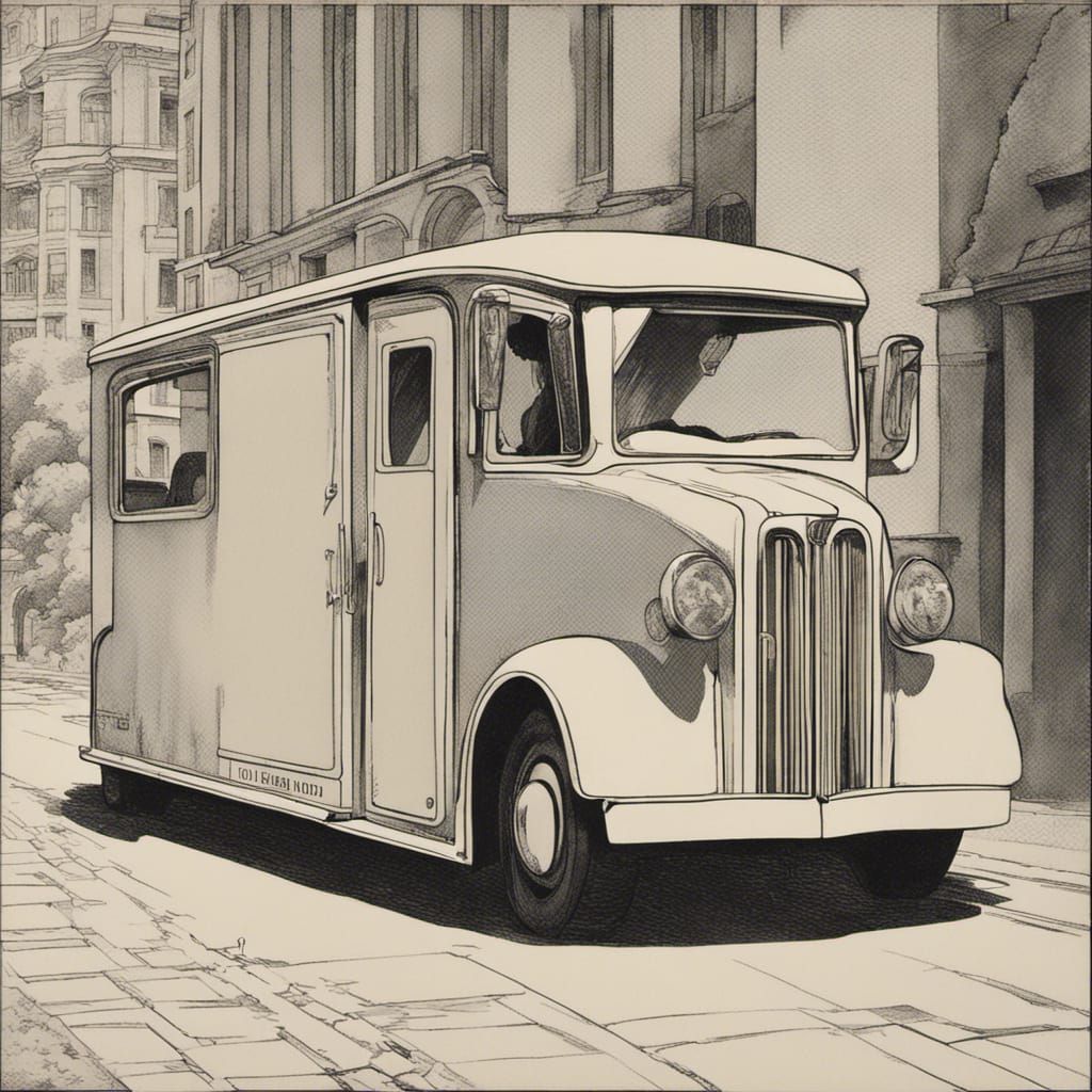 Futuristic Ambulance Car in Totalitarian Sun City