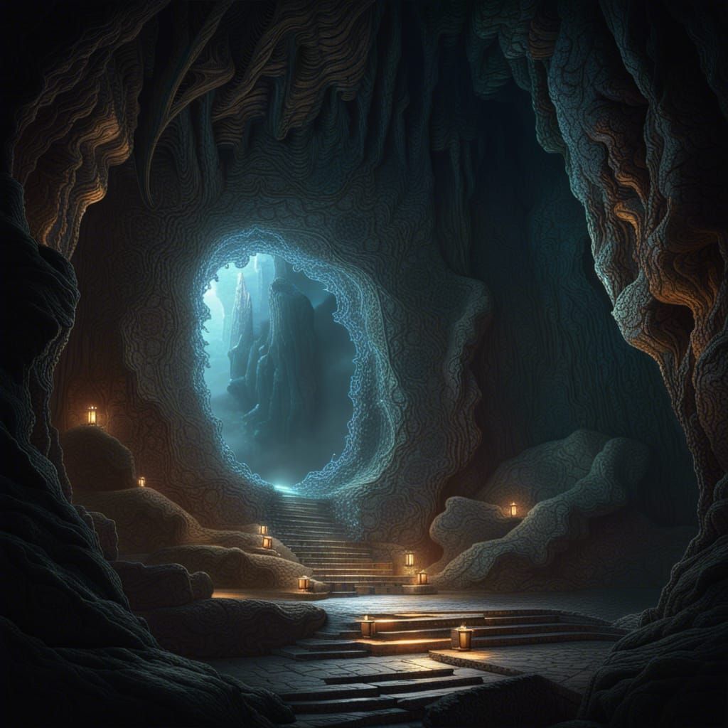 Mystical Dimensional Portal in Dark Fantasy Style