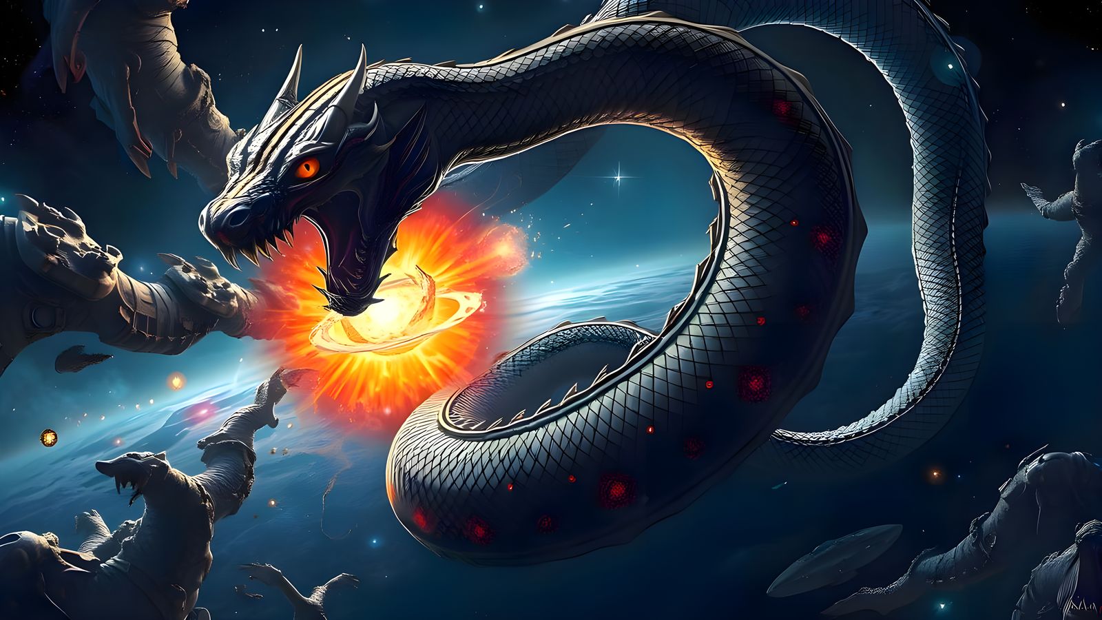 Cosmic Serpent Coiled Around Dying Star