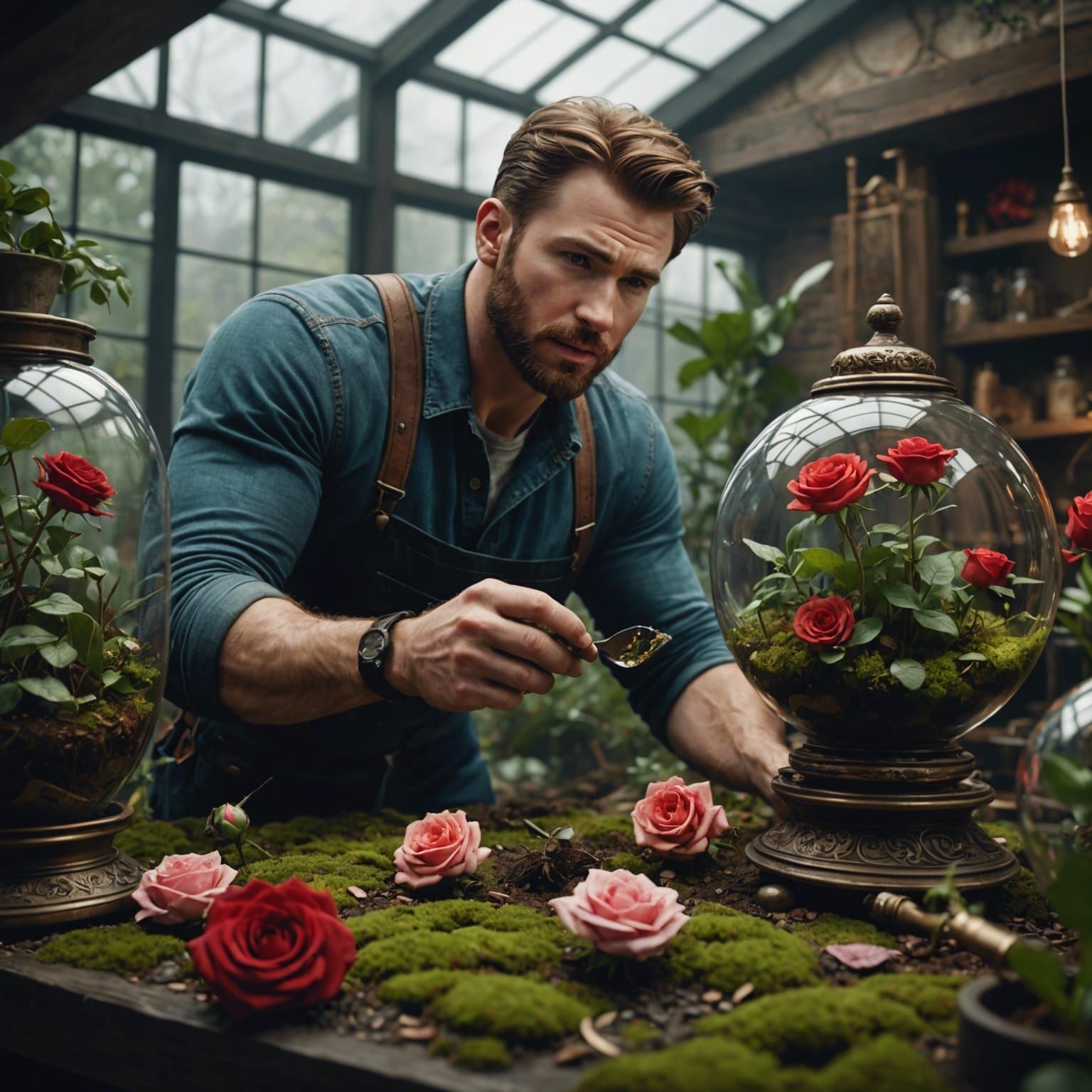 Chris Evans Plants Roses: Detailed Matte Painting