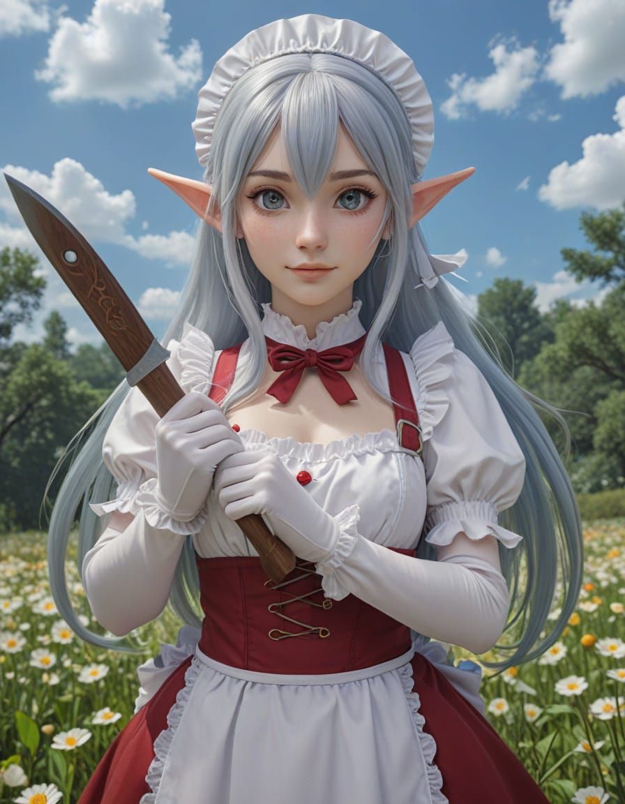 Frieren the Elf Maid with Machete