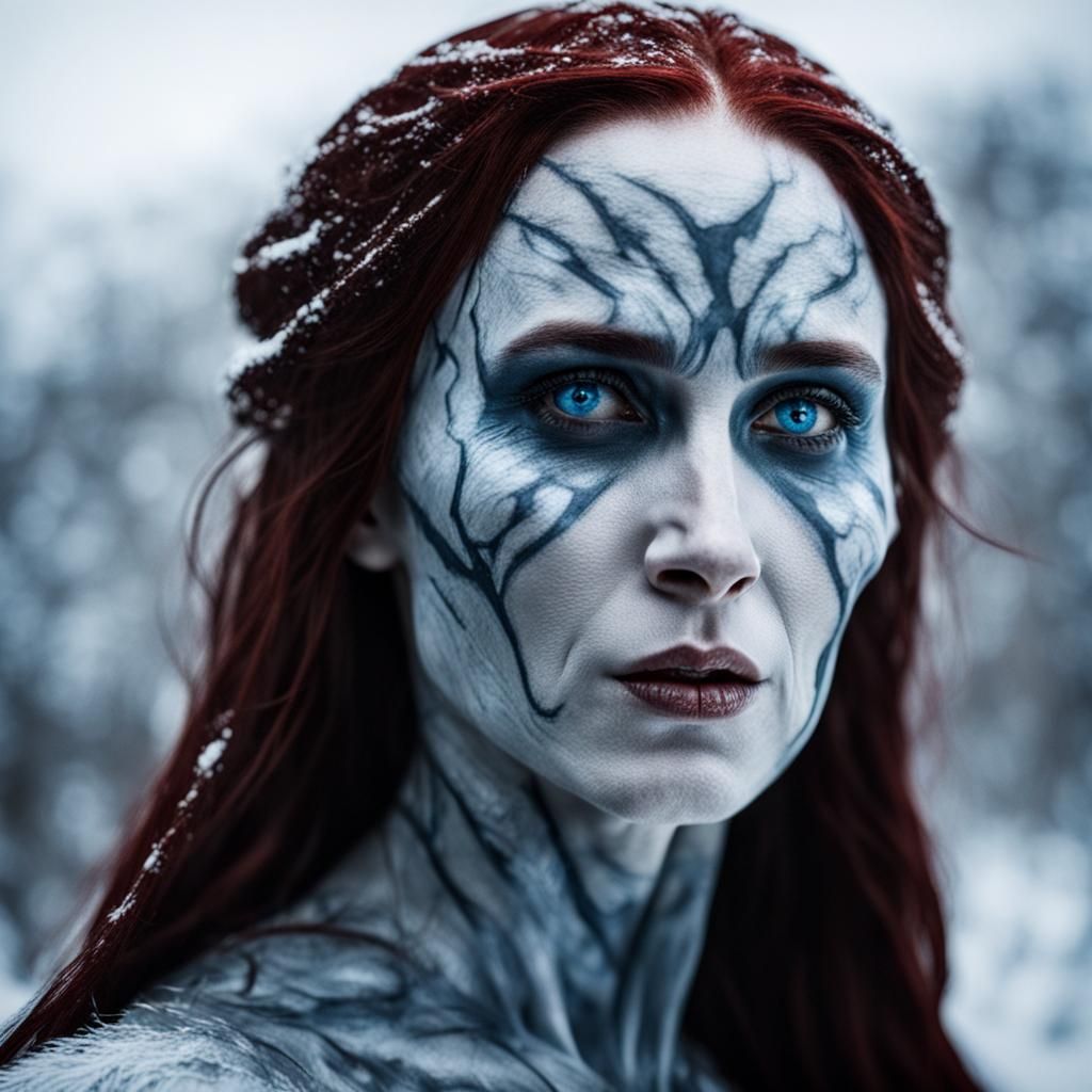 Melisandre Transformed: Whitewalker with Gleaming Eyes