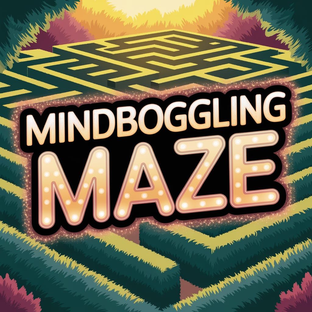 Glowing Neon Maze in a Lush Garden