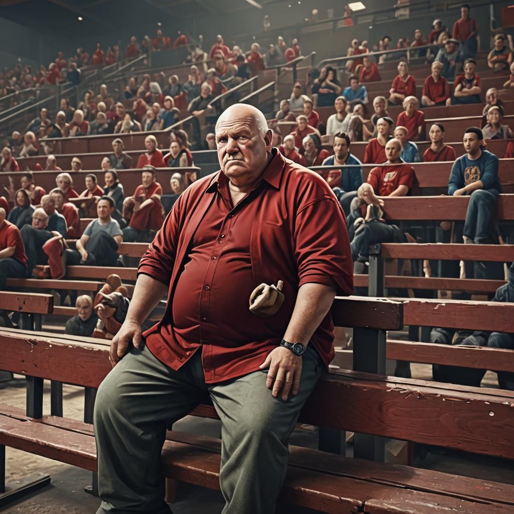 Old Man in Gym: Detailed Matte Painting