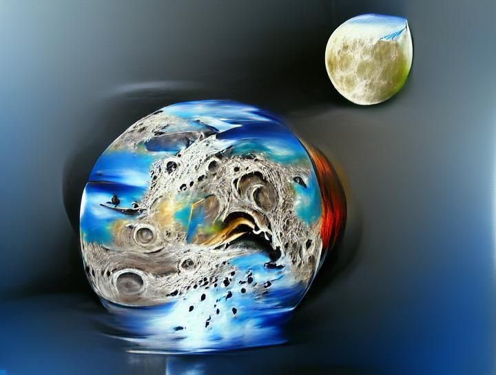 Dramatic Earth and Moon Collision Course