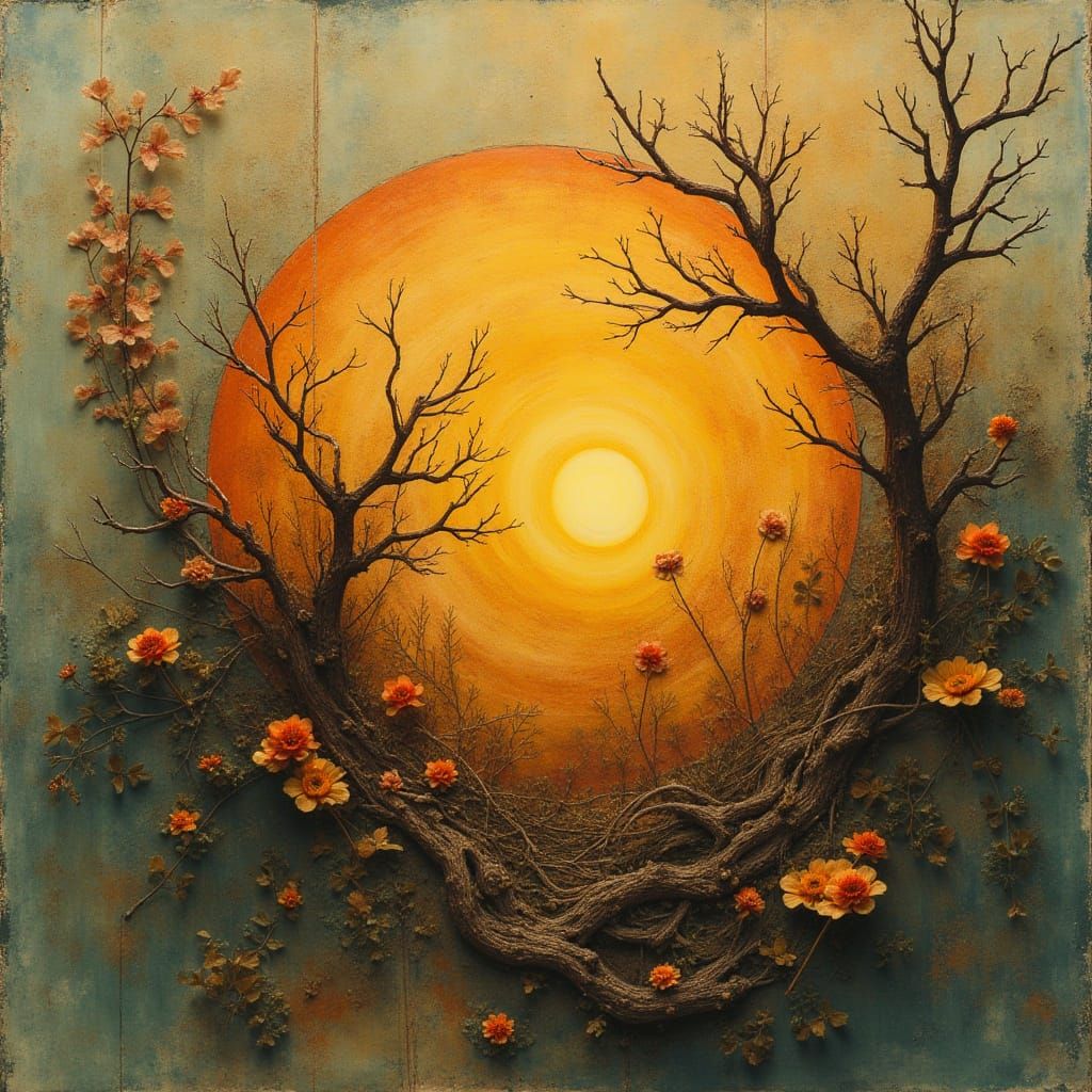 Ethereal Collage of Fading Beauty