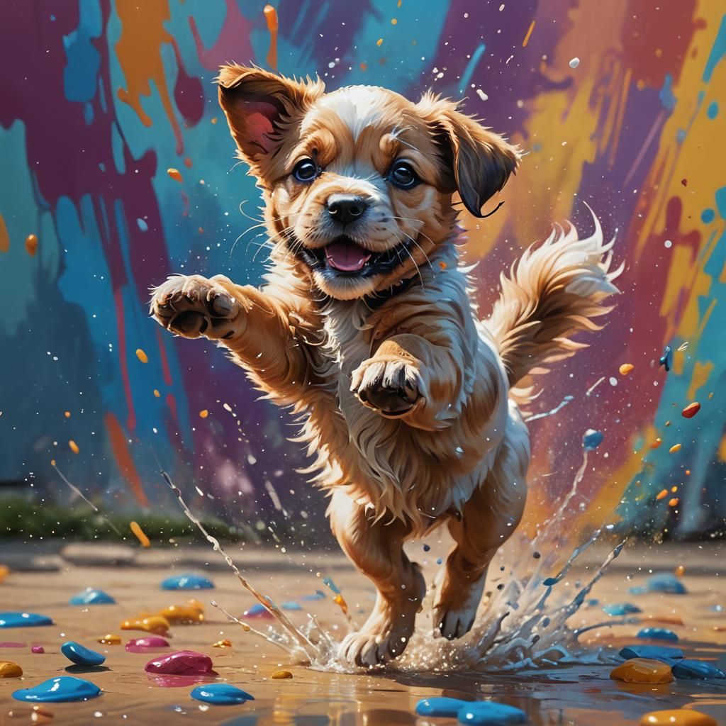 A puppy chasing its tail