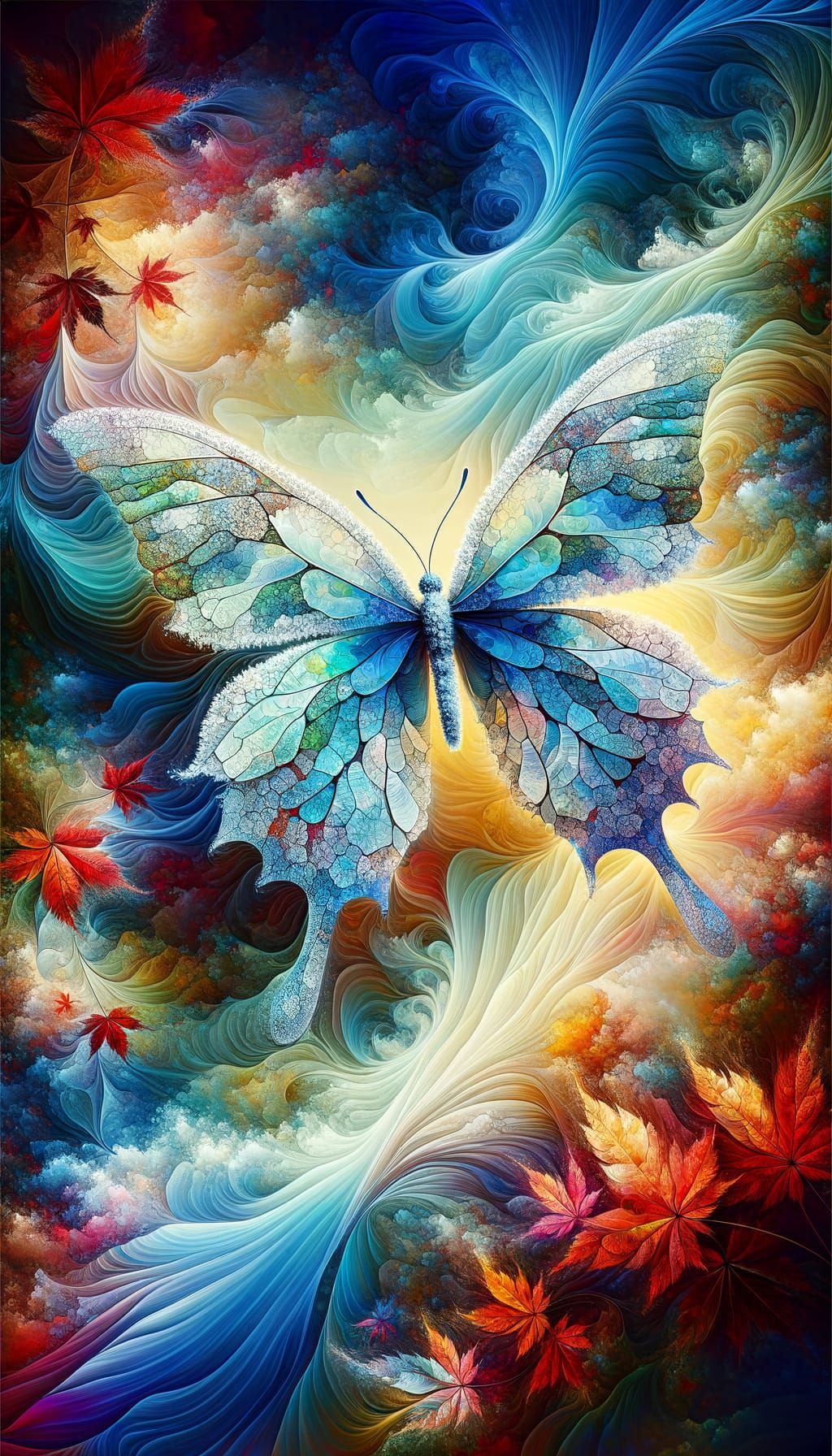 Ethereal Leaf-Winged Butterfly: Fantasy Art