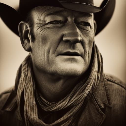 Handsome Cowboy Portrait in Western Style