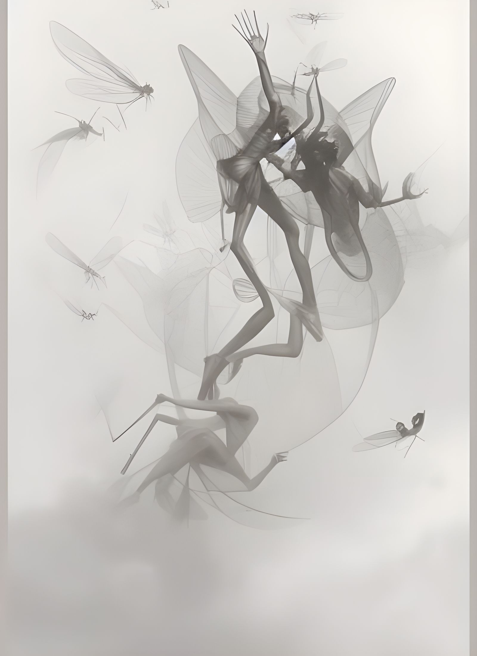 Lush Garden With Celestial God Rays and Insects