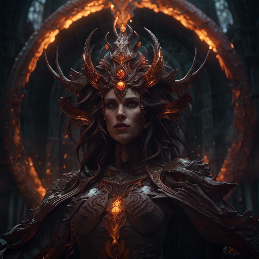 Infernal Being in Dark Fantasy Style