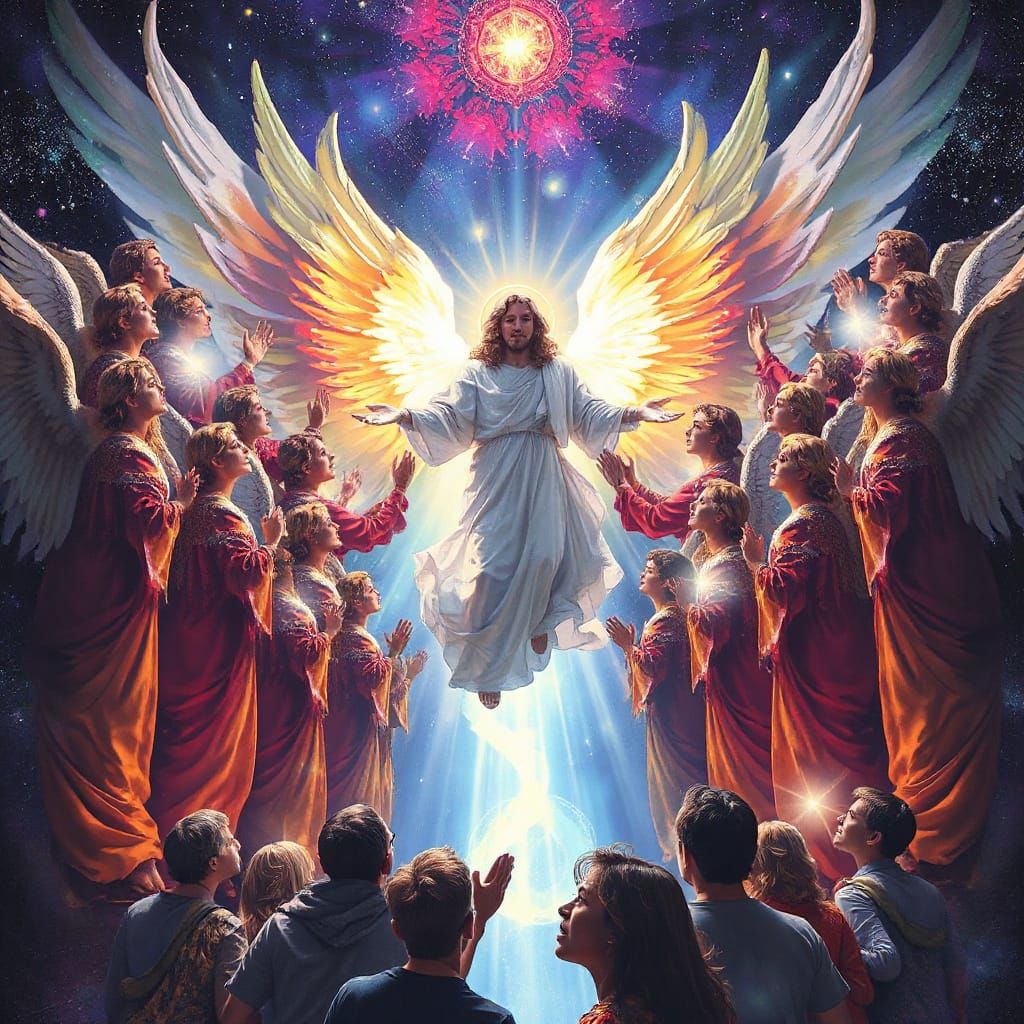 Angelic Worship in Cosmic Realm as Spiritual Art