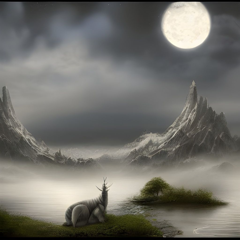 Dramatic Moonlit Night in Detailed Matte Painting