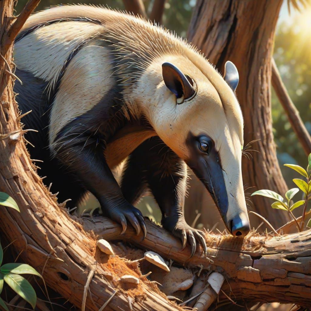 Anteater at Termite Nest Wildlife Art