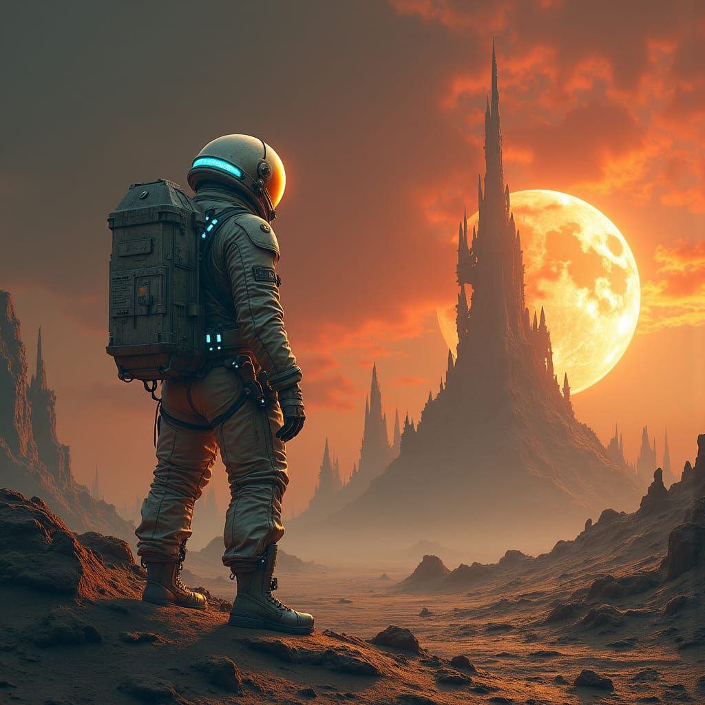 Last Astronaut in Star-Scarred Galaxy: Dystopian Landscape