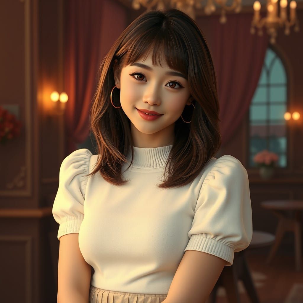 Adorable Woman in Whimsical Sweater