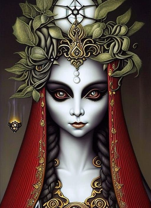 Whimsical Skull Tree in Surreal Digital Art Style