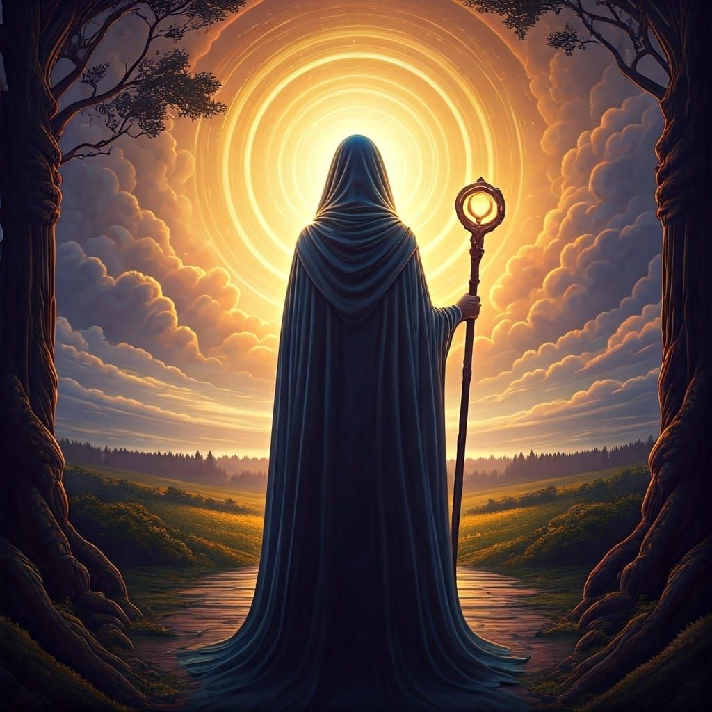 Mystical Woman at the Threshold: A Fine Art Piece