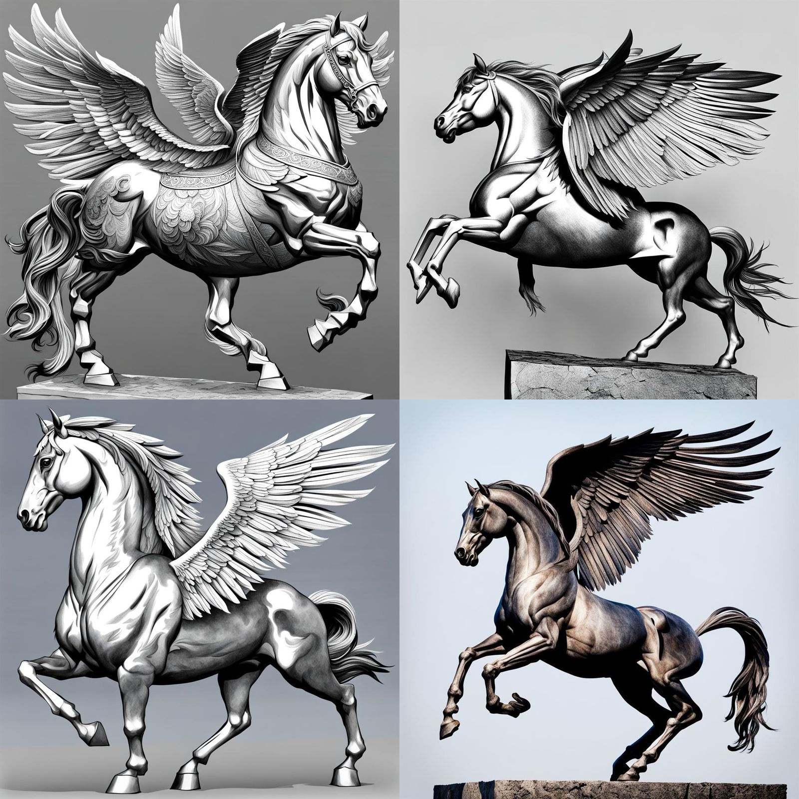 Majestic Winged Horse in Flight