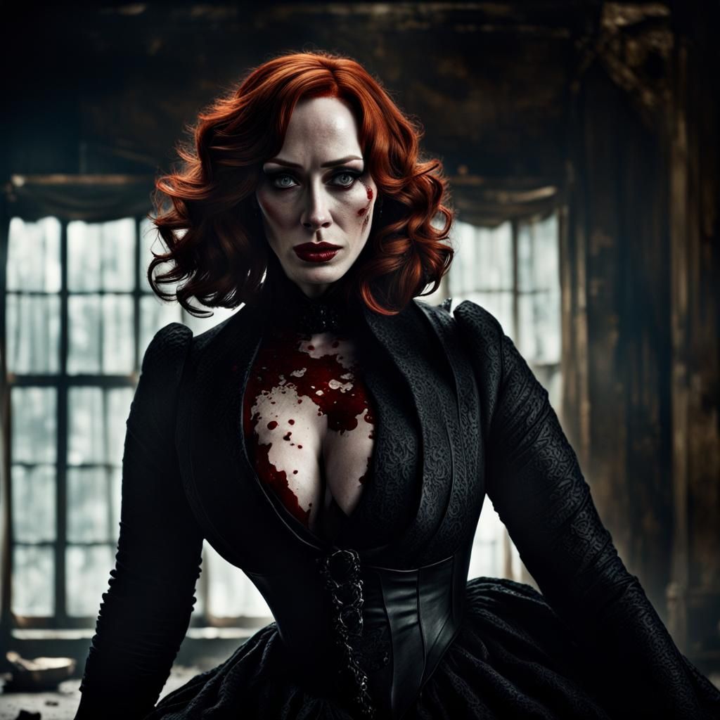 Cinematic Horror: Bloody Figure Crawling