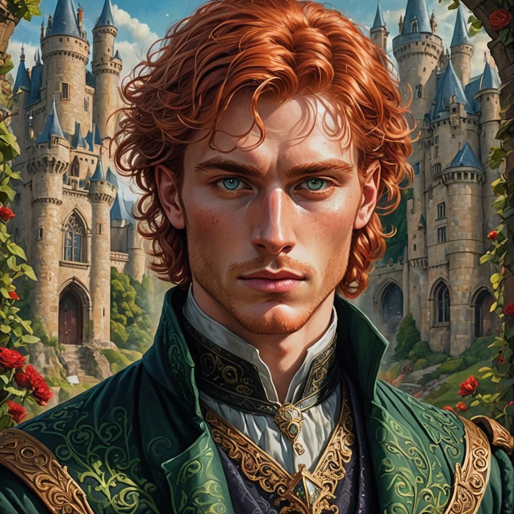 Romantic Portrait of Irishman in Fantasycore Style